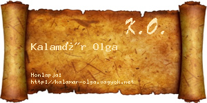 Kalamár Olga névjegykártya