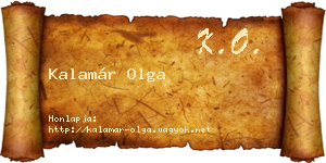 Kalamár Olga névjegykártya